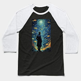 Starry Night Aquarium: Van Gogh-Inspired Ocean Symphony Baseball T-Shirt